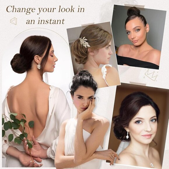 Human Hair Bun Extension Long Thin Straight Dark Brown Blonde 20g Elegant main image 5